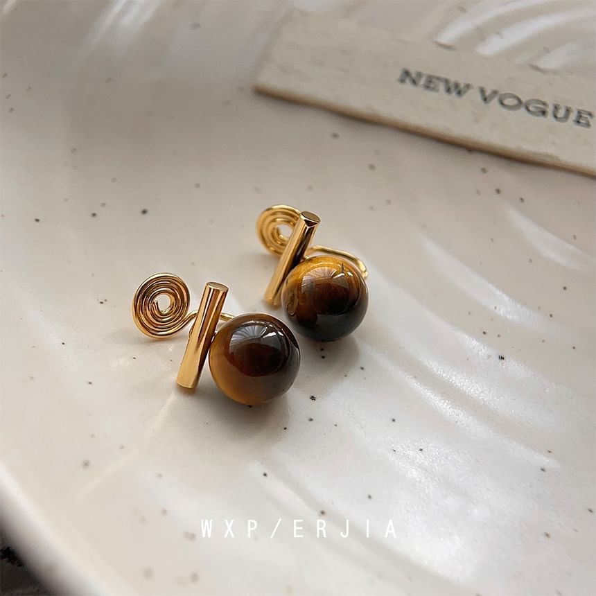 Alloy Faux Bead Gemstone Cuff Ear