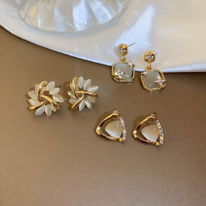 Faux Gemstone Stud Earring / Drop Earring