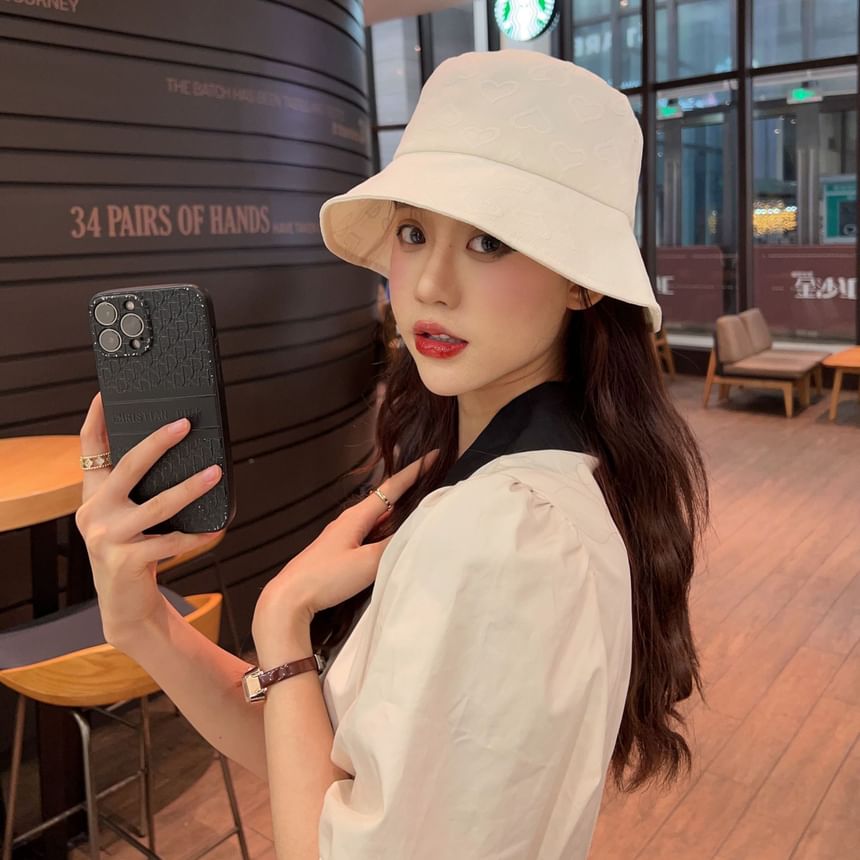 Hat Heart Bucket Jacquard