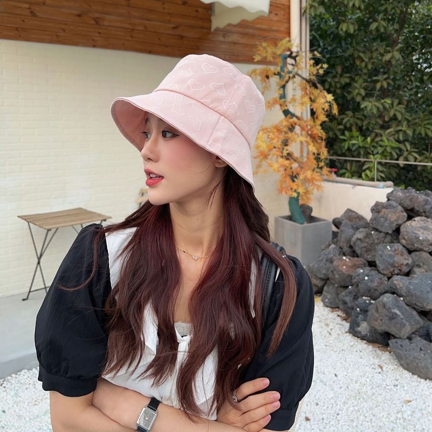 Hat Heart Bucket Jacquard