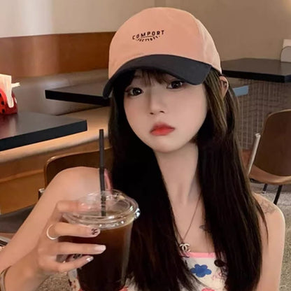 Embroidered Two Tone Lettering Baseball Cap