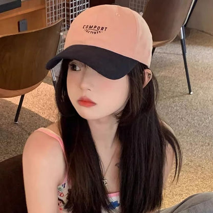 Embroidered Two Tone Lettering Baseball Cap