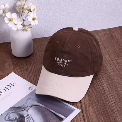 Embroidered Two Tone Lettering Baseball Cap