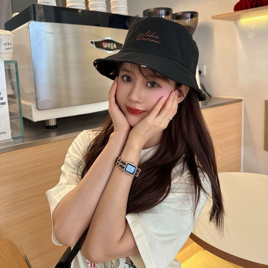 Reversible Embroidered Hat Lettering Bucket