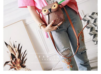 Owl Flap Crossbody Bag