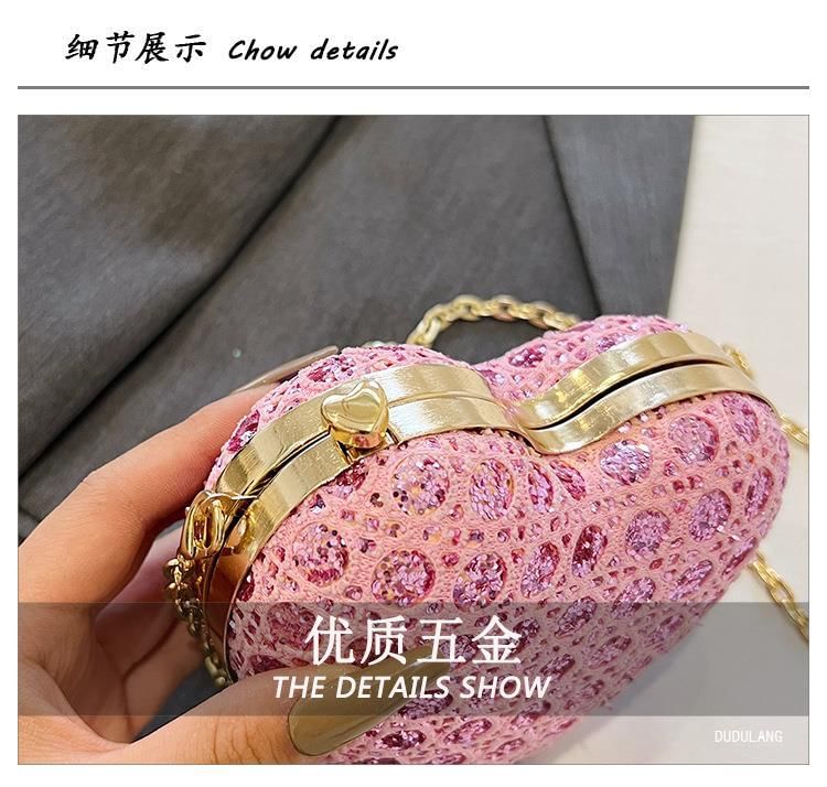 Rhinestone Heart Crossbody Bag