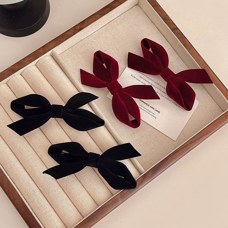 Bow Velvet Hair Clip