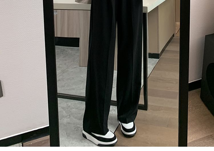 High Waist Plain Wide Leg Dress Pants