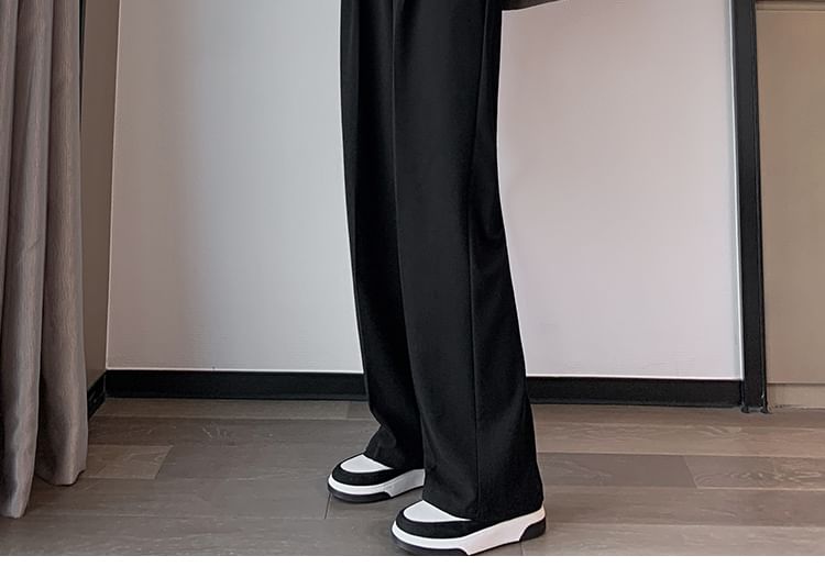 High Waist Plain Wide Leg Dress Pants