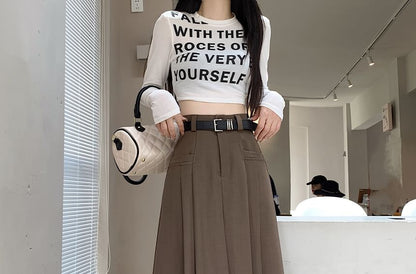 High Waist Plain Midi A