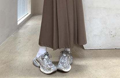 High Waist Plain Midi A