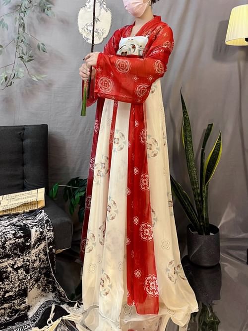 Patterned Hanfu Costume Set