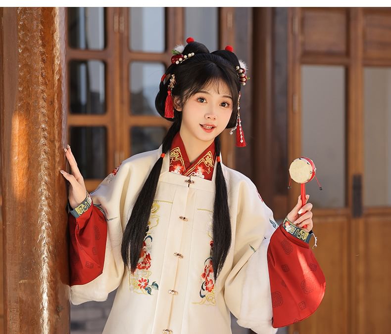 Flower Embroidered Hanfu Costume Set