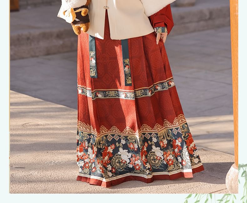 Flower Embroidered Hanfu Costume Set