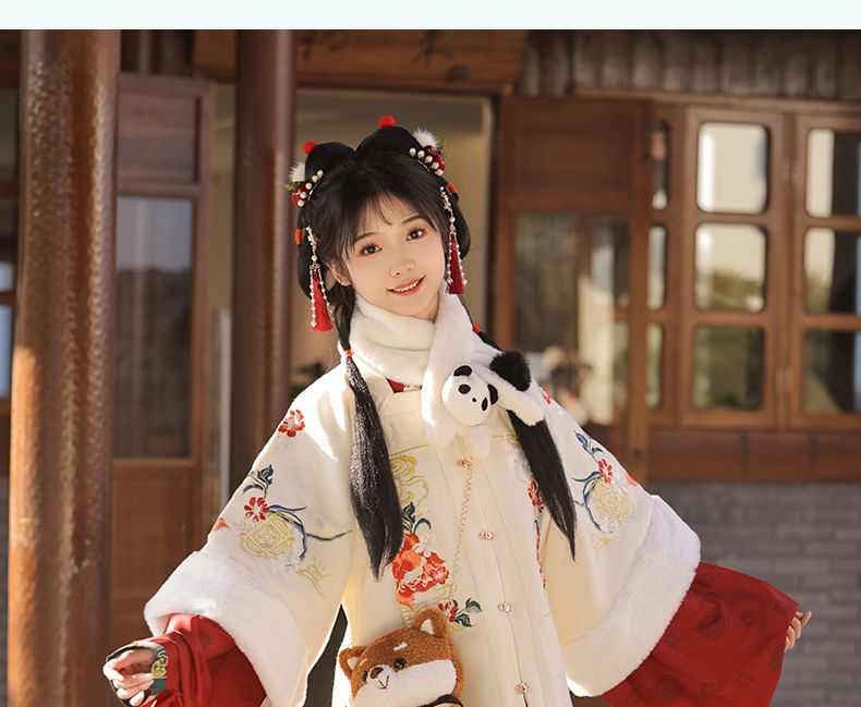 Flower Embroidered Hanfu Costume Set