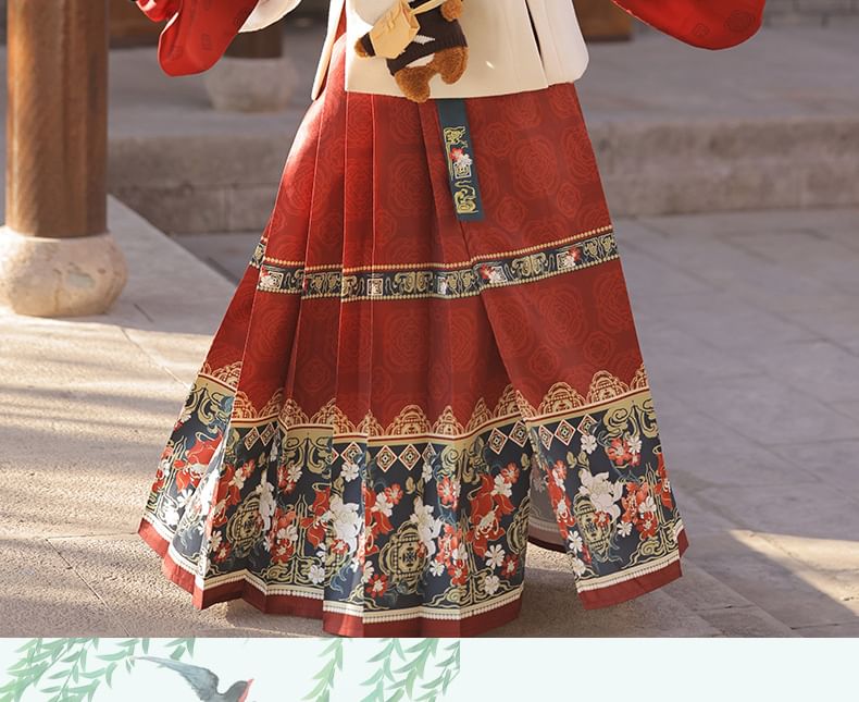 Flower Embroidered Hanfu Costume Set