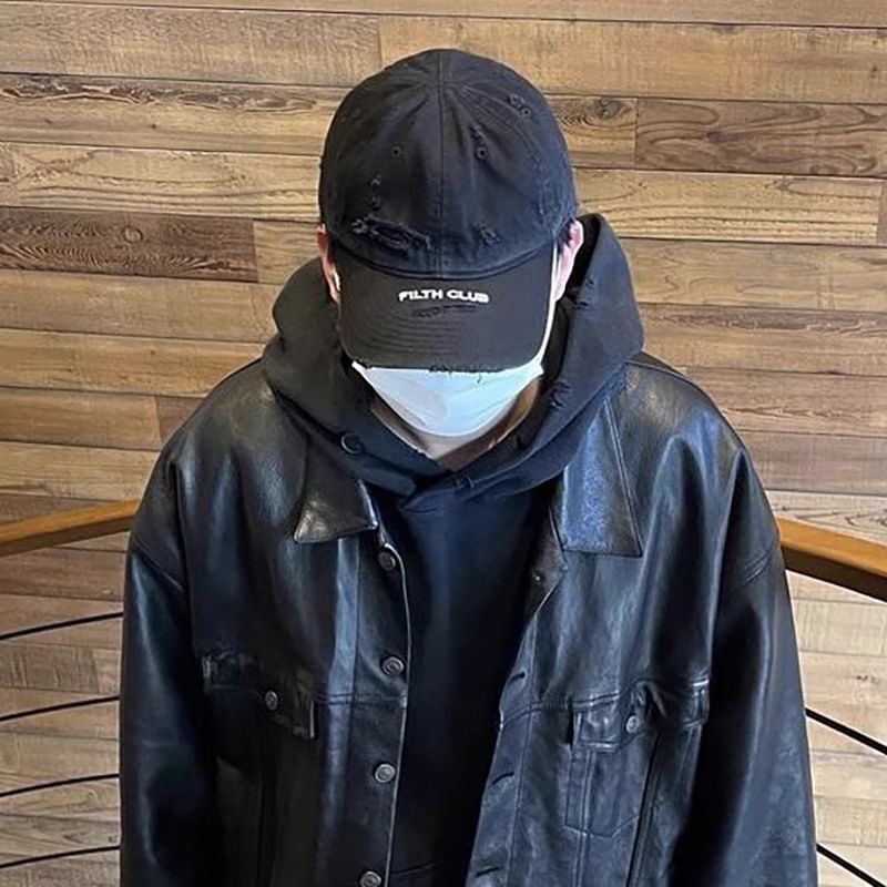 Cap Distressed Lettering Baseball