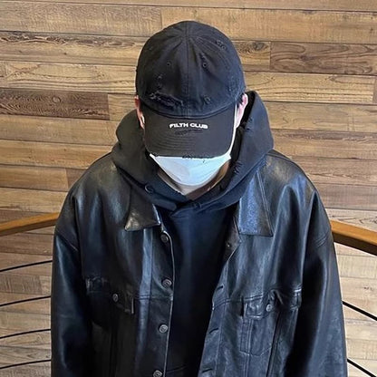 Cap Distressed Lettering Baseball