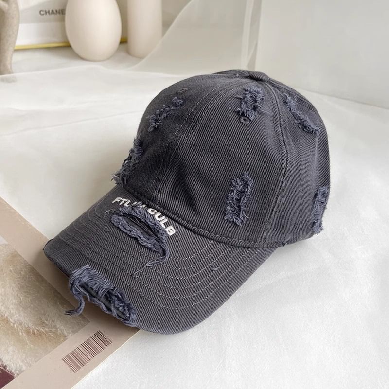 Cap Distressed Lettering Baseball