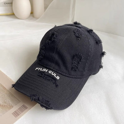 Cap Distressed Lettering Baseball