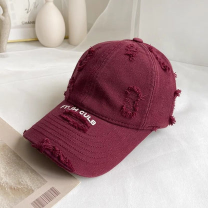 Cap Distressed Lettering Baseball