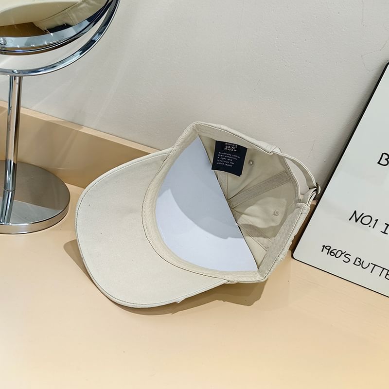 Lettering Applique Cap Distressed Baseball