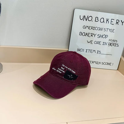 Lettering Applique Cap Distressed Baseball