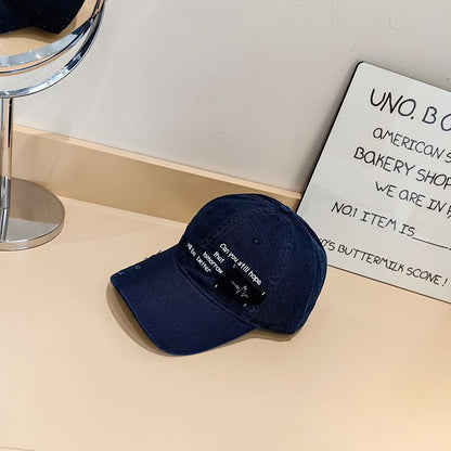 Lettering Applique Cap Distressed Baseball