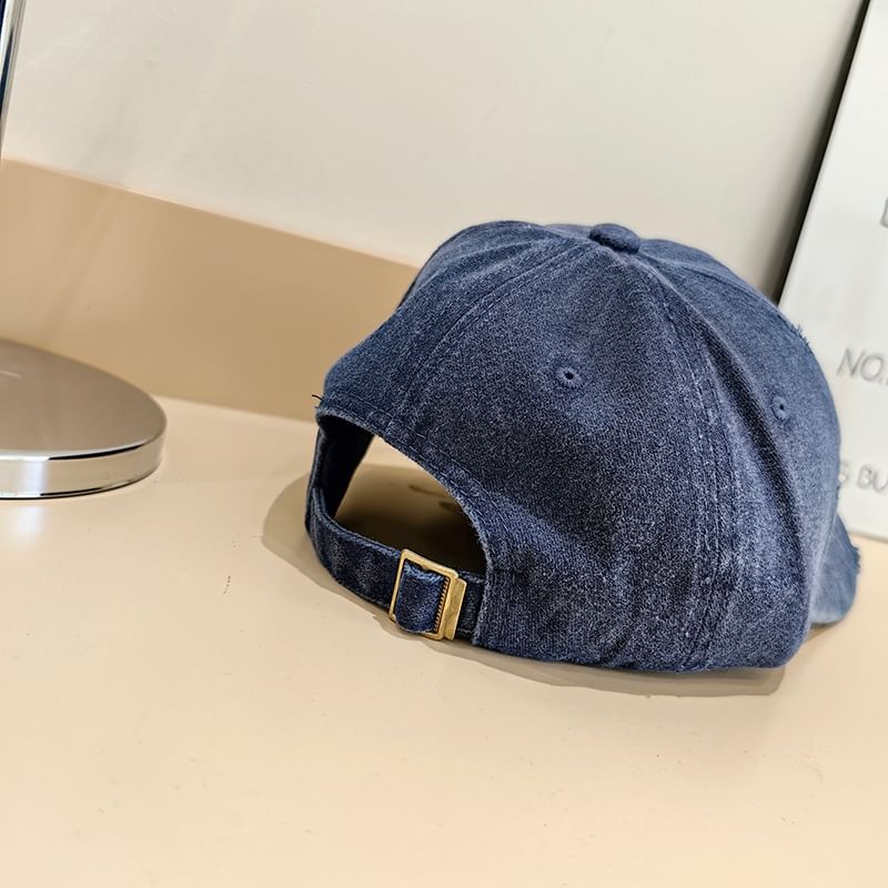 Lettering Distressed Washed Baseball Cap