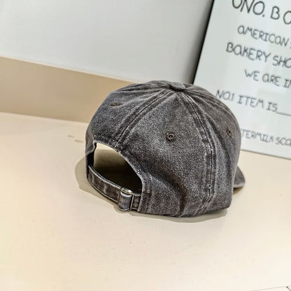 Cap Baseball Washed Lettering Embroidered