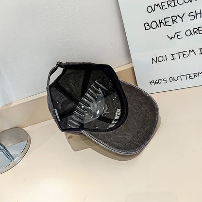 Cap Baseball Washed Lettering Embroidered