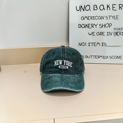 Cap Baseball Washed Lettering Embroidered