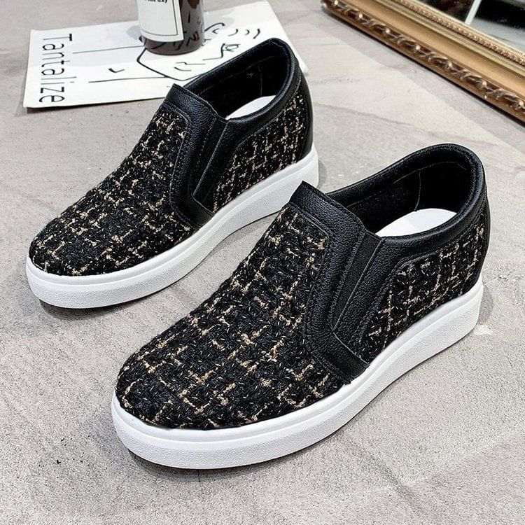 Woven Platform Slip-Ons