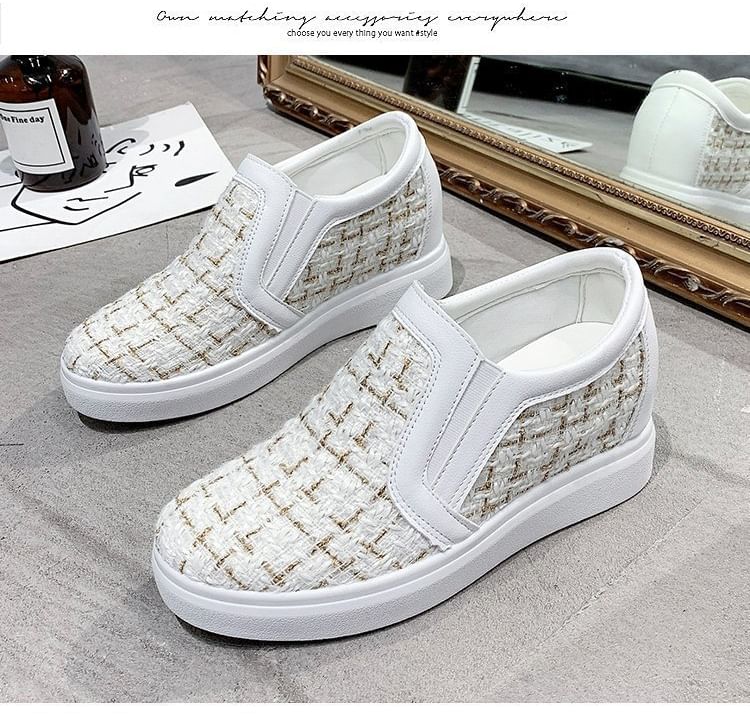 Woven Platform Slip-Ons