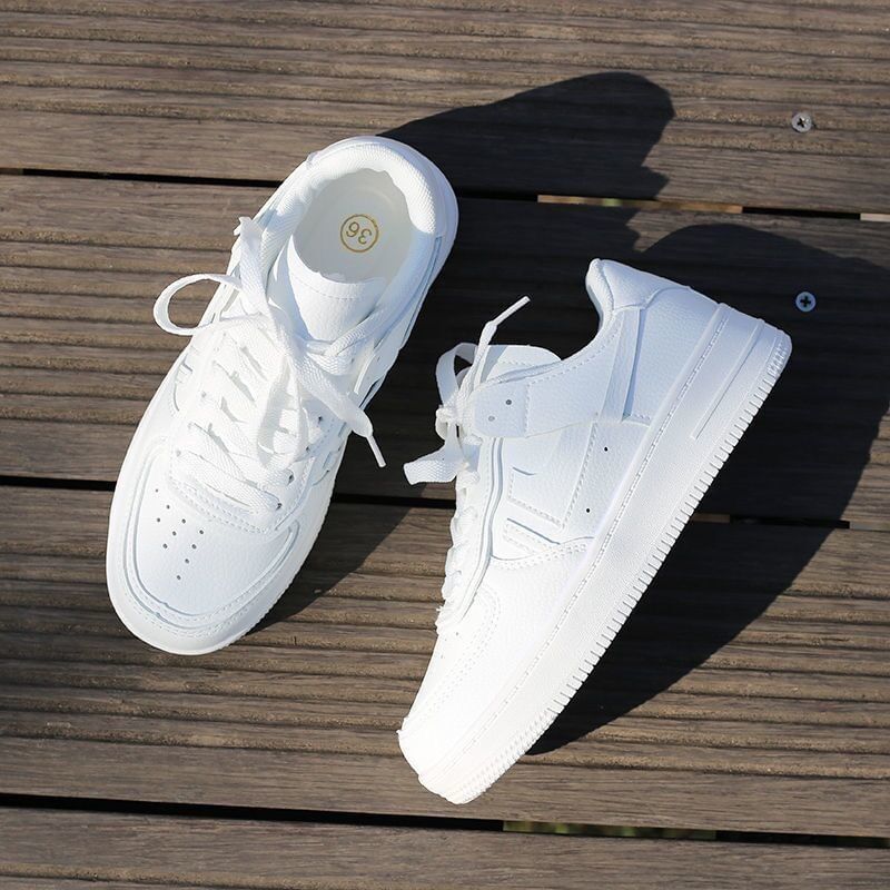 Faux Leather Platform Sneakers