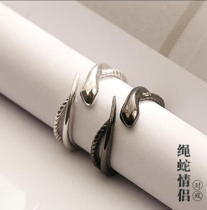 Couple Matching Serpent Open Ring