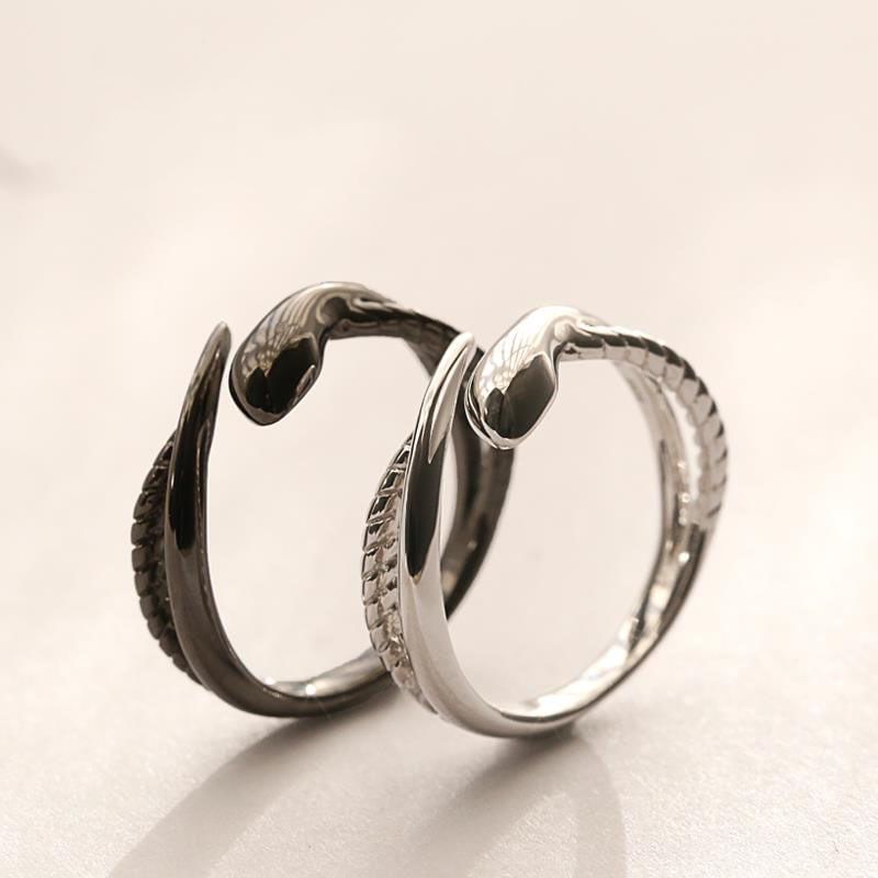 Couple Matching Serpent Open Ring