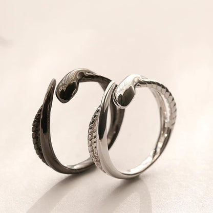 Couple Matching Serpent Open Ring