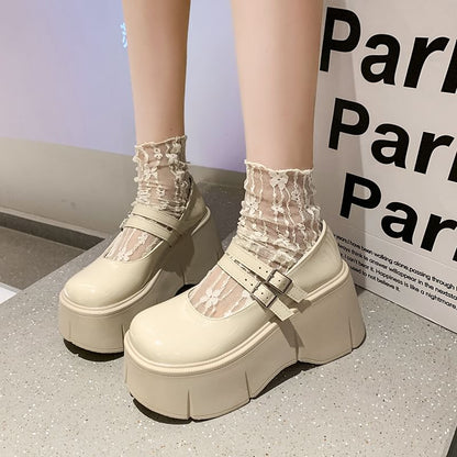 Plain Platform Mary Jane Shoes