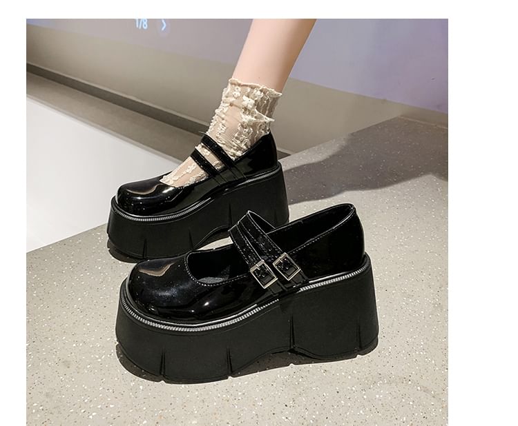 Plain Platform Mary Jane Shoes