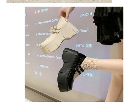 Plain Platform Mary Jane Shoes