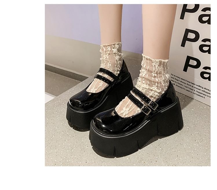 Plain Platform Mary Jane Shoes