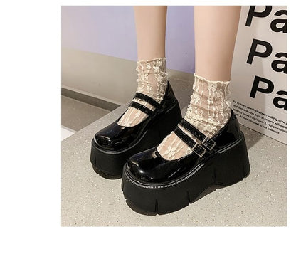 Plain Platform Mary Jane Shoes