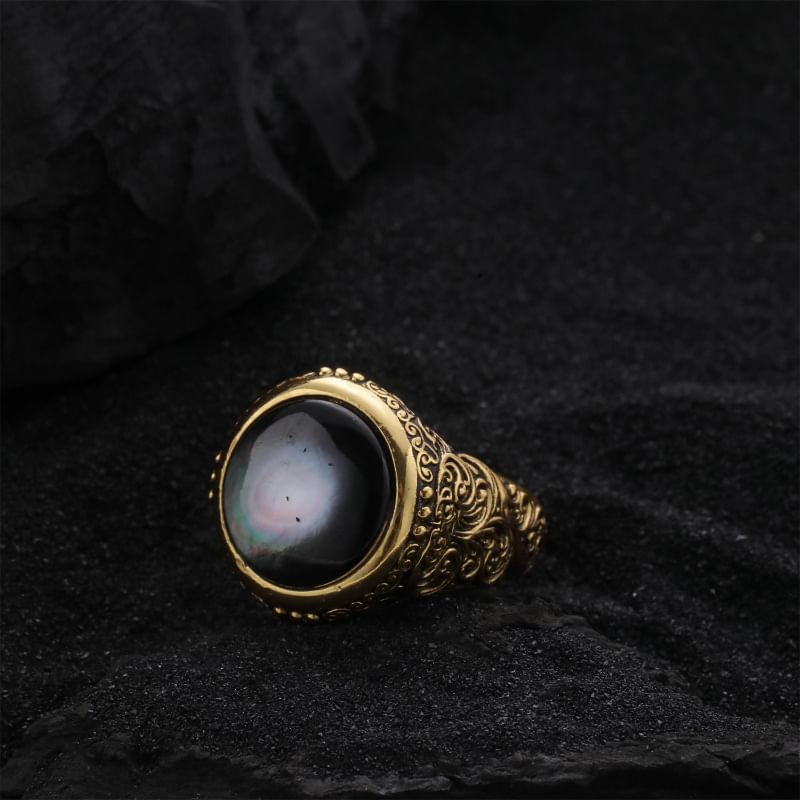 Faux Gemstone Bead Alloy Open Ring