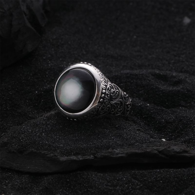 Faux Gemstone Bead Alloy Open Ring