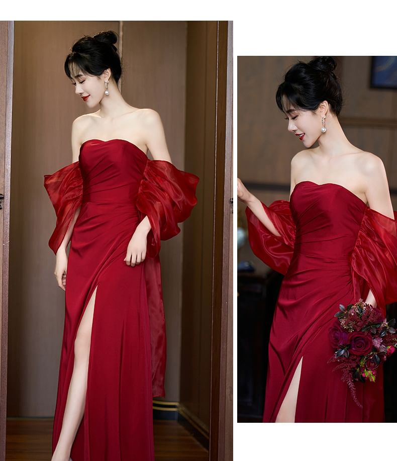 Off-Shoulder A-Line Evening Gown