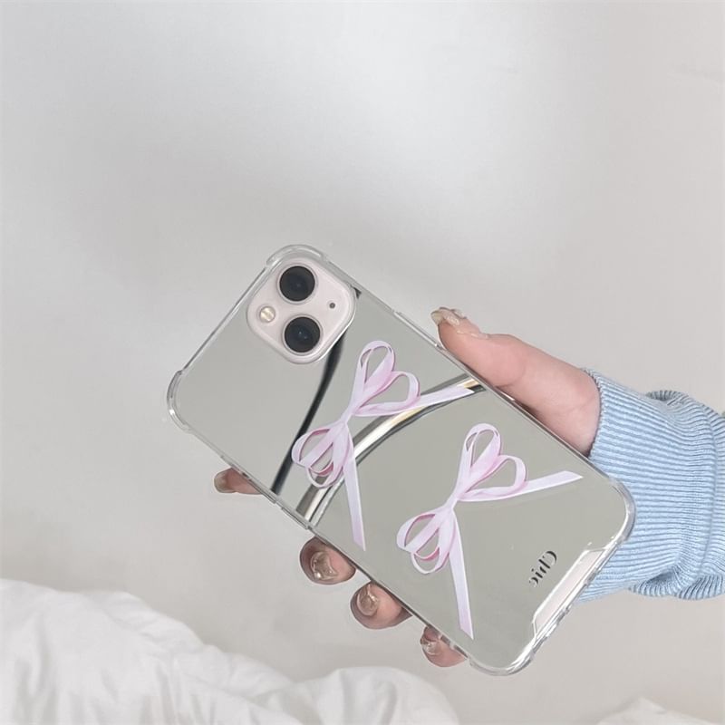 Ribbon Mirrored Phone Case - iPhone 15 Pro Max / 15 Pro / 15 Plus / 15 / 14 Pro Max / 14 Pro / 14 Plus / 14 / 13 Pro Max / 13 Pro / 13 / 13 mini / 12 Pro Max / 12 Pro / 12 / 12 mini / 11 Pro Max / 11 Pro / 11