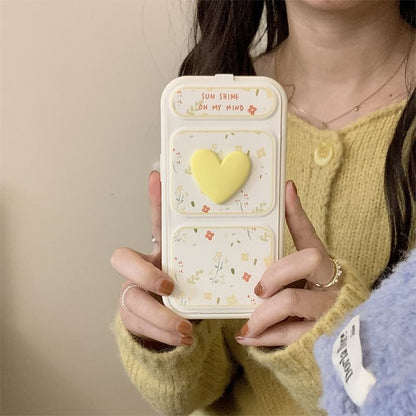 Floral Heart Foldable Stand Phone Case