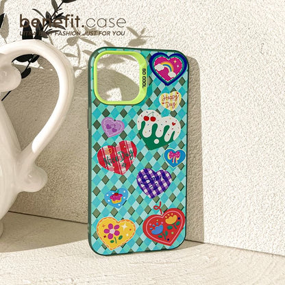 Heart / Star Argyle Phone Case