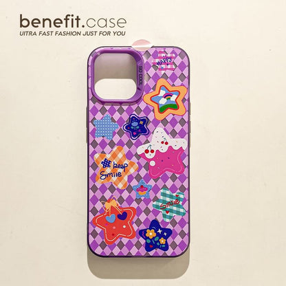 Heart / Star Argyle Phone Case